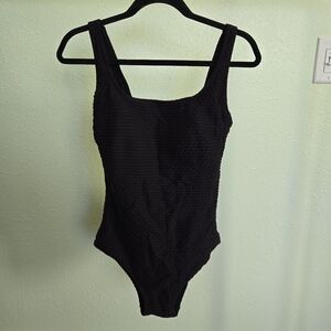 Essentials Classic Black One Piece Swimsuit